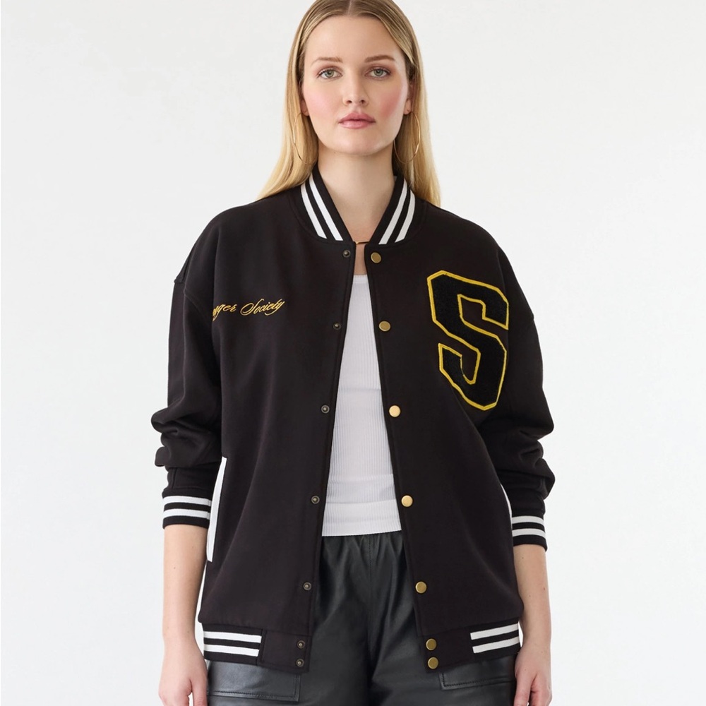 GSTQ Black Swagger Society Letterman‎ Jacket NWT Small